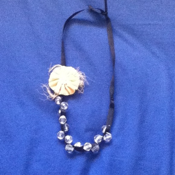 Peach and black necklace
