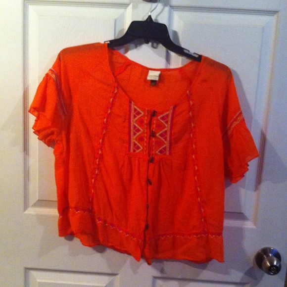 Orange aztec top