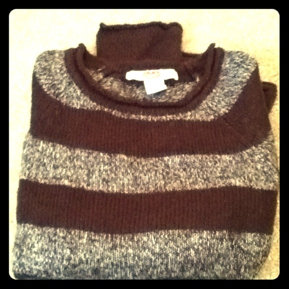 Brown striped sweater.