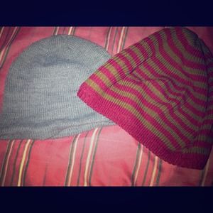 2 Knit Slouchy Beanie Hats