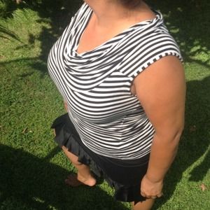 Black and white striped top