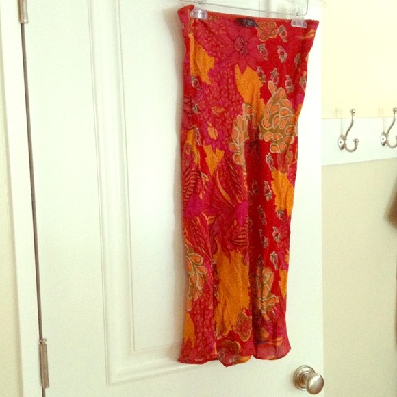 Rayon skirt, red and orange