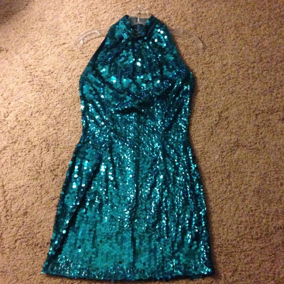 Stunning teal sequin dress!!!!!