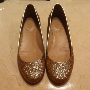 Brand new J. Crew gold sparkly flats