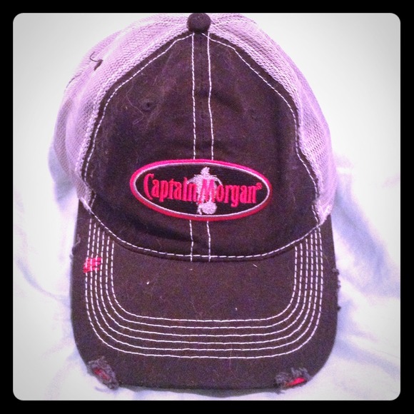 🚫SOLD🚫Captain Morgan distressed trucker hat