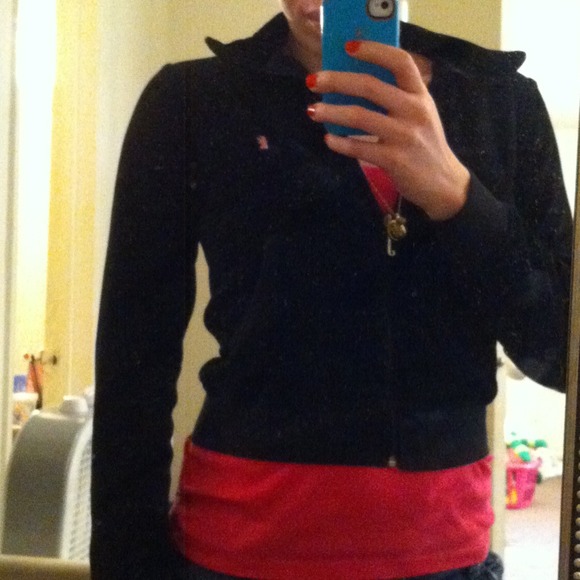 ♻TRADED♻ Juicy Couture black velour track jacket