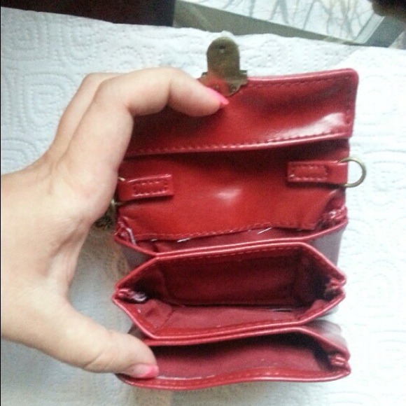 Soft red leather small purse - Picture 3 of 4