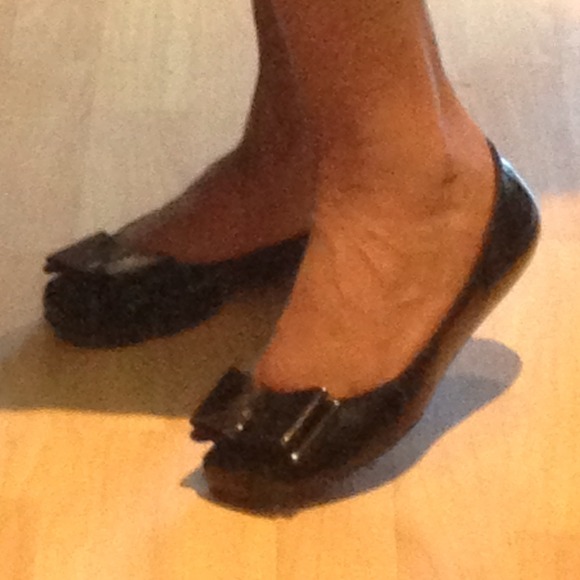 Jessica Simpson Shoes - Jessica Simpson Black Ballet Bow Flats Size 9.5