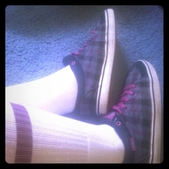 Pink Black And Blue Vans ❤