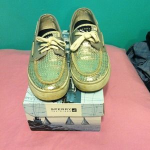 Bahama Silver Sequin Sperry Top-Siders