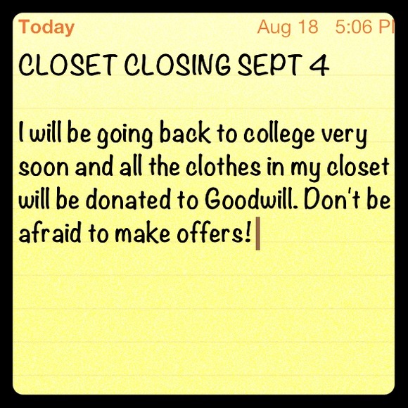 CLOSET CLOSING