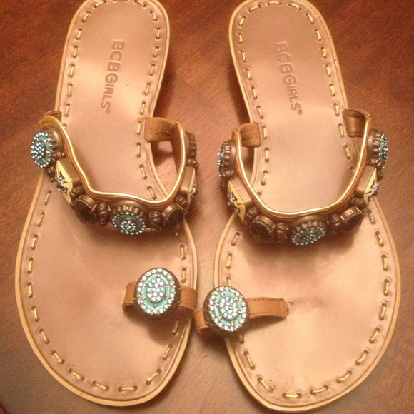 BCBG jeweled sandals