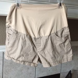 Maternity khaki shorts