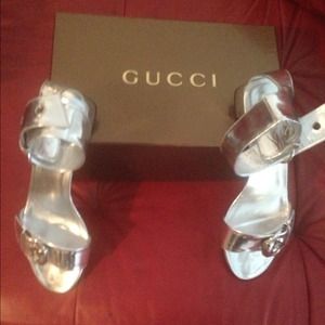 GUCCI VINTAGE Sand Pelle S. Cuoio Miroir Argento