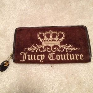 Authentic Juicy Couture brown velour wallet