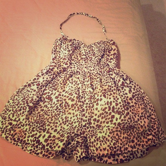 Leopard halter romper!!