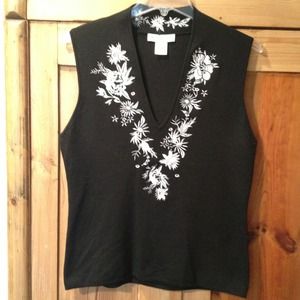 Silk blend knit vest/ top