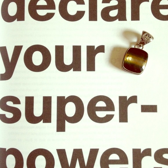 Green Topaz/Tourmaline and Silver Pendant