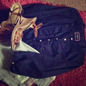 Dressy casual blue shirt