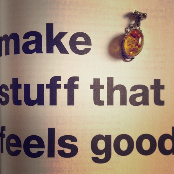 Amber and Silver Pendant