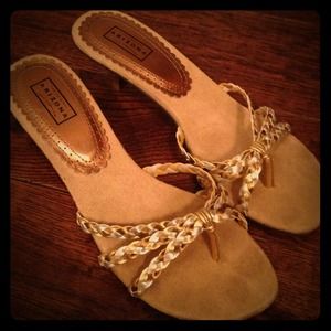 Gold heal sandals