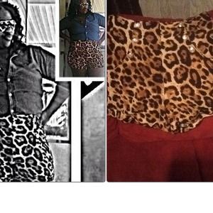 High waisted leopard print shorts