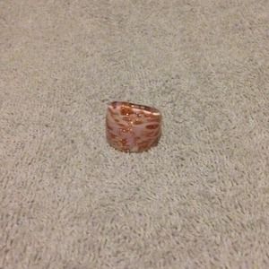 Beautiful glass ring with gold chips