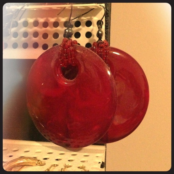 macys Jewelry - Cherry Red Circle Dangling Earrings - Macy's