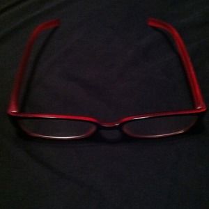 red and black prescription eye glasses
