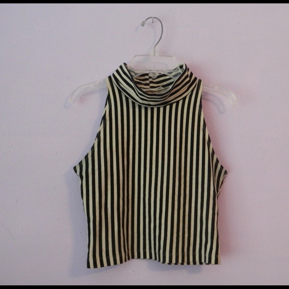 American Apparel striped sleeveless crop top