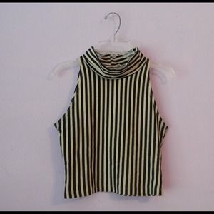 American Apparel striped sleeveless crop top