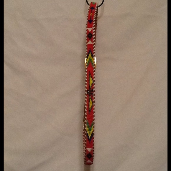 Split cowhide beaded belt new