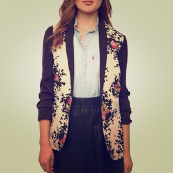 Pins & Needles Floral Color Block Blazer