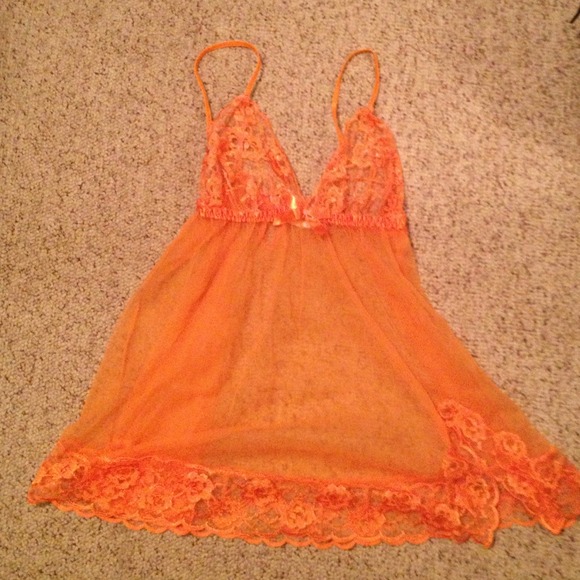 Brand new orange teddy with beautiful lace.