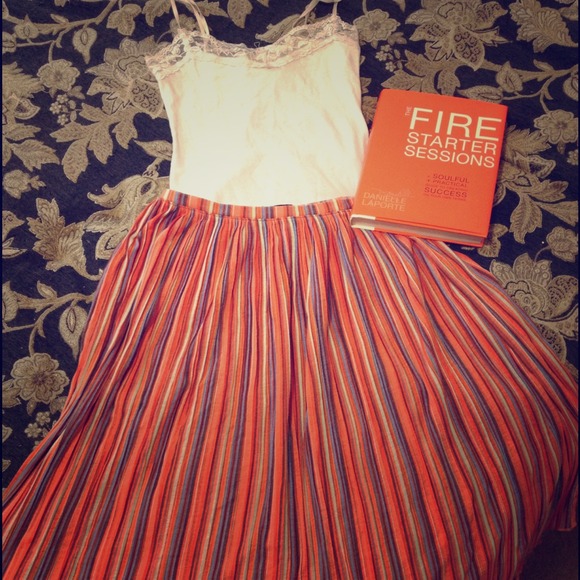 orange striped O'Neill skirt