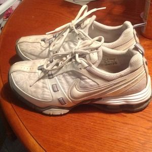 All white Nike shoes