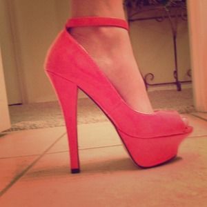 Coral pumps and beige heels bundle