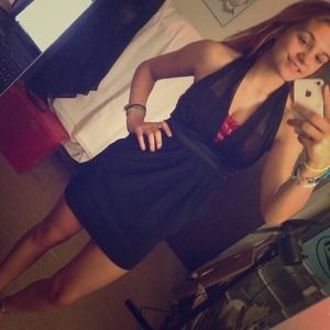 Black and red sequins halter dress