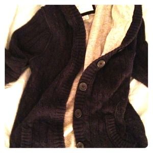 NAVY SWEATSHIRT-CARDIGAN