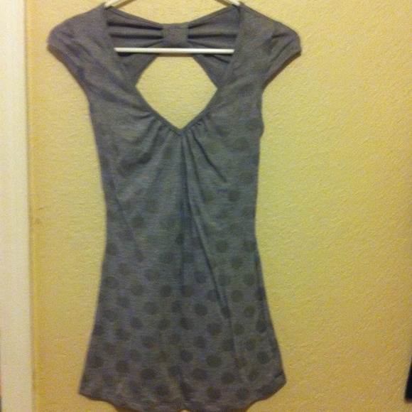Gray open back top