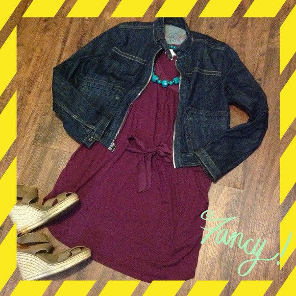 SOLD//Loft Burgundy Dress