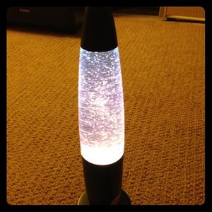 Blue glitter lamp