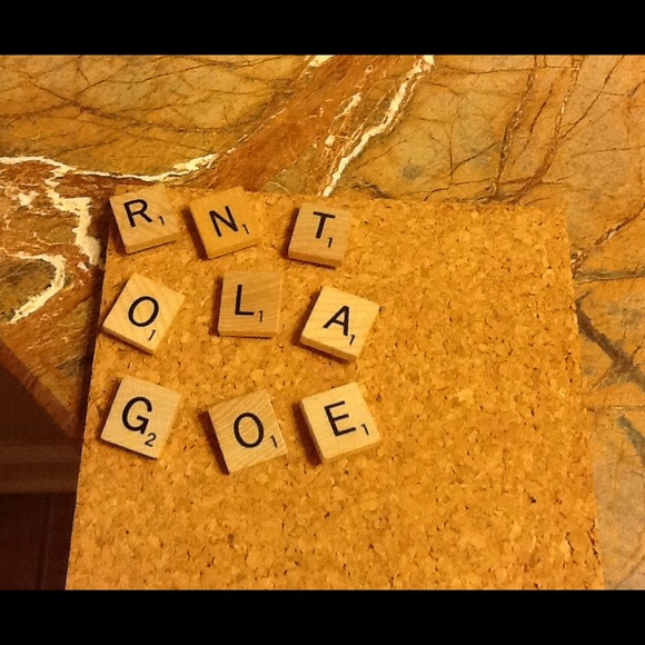 Scrabble Tile Letters Push Pins Cork Message Board