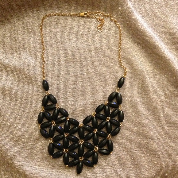 Jcrew style Black/Gold bib necklace