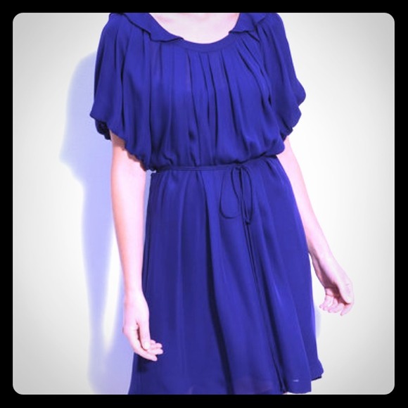 Julie Dillon Purple Bloused Chiffon Dress, Size 12