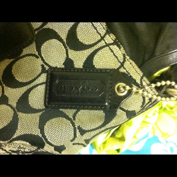 Black Coach Purse with Scarf SOLD - Picture 2 of 2