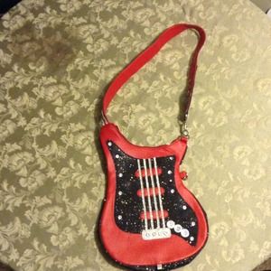 Sparkly Guitar Shaped Purse