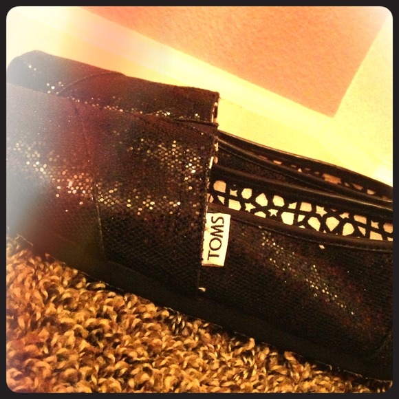 Black Glitter TOMS