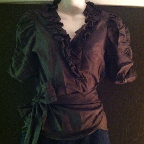 Ruffle wrap blouse