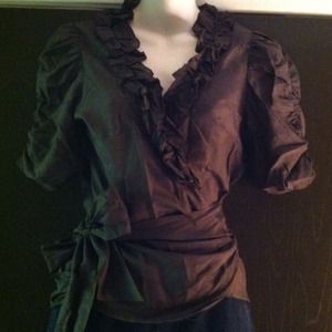Ruffle wrap blouse
